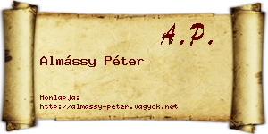 Almássy Péter névjegykártya