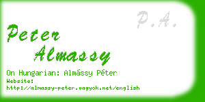peter almassy business card